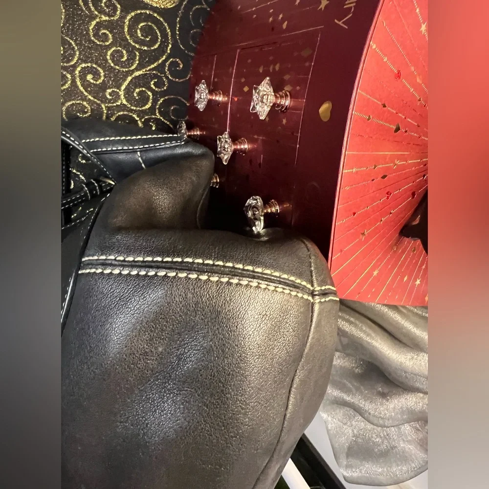 Coach black leather
